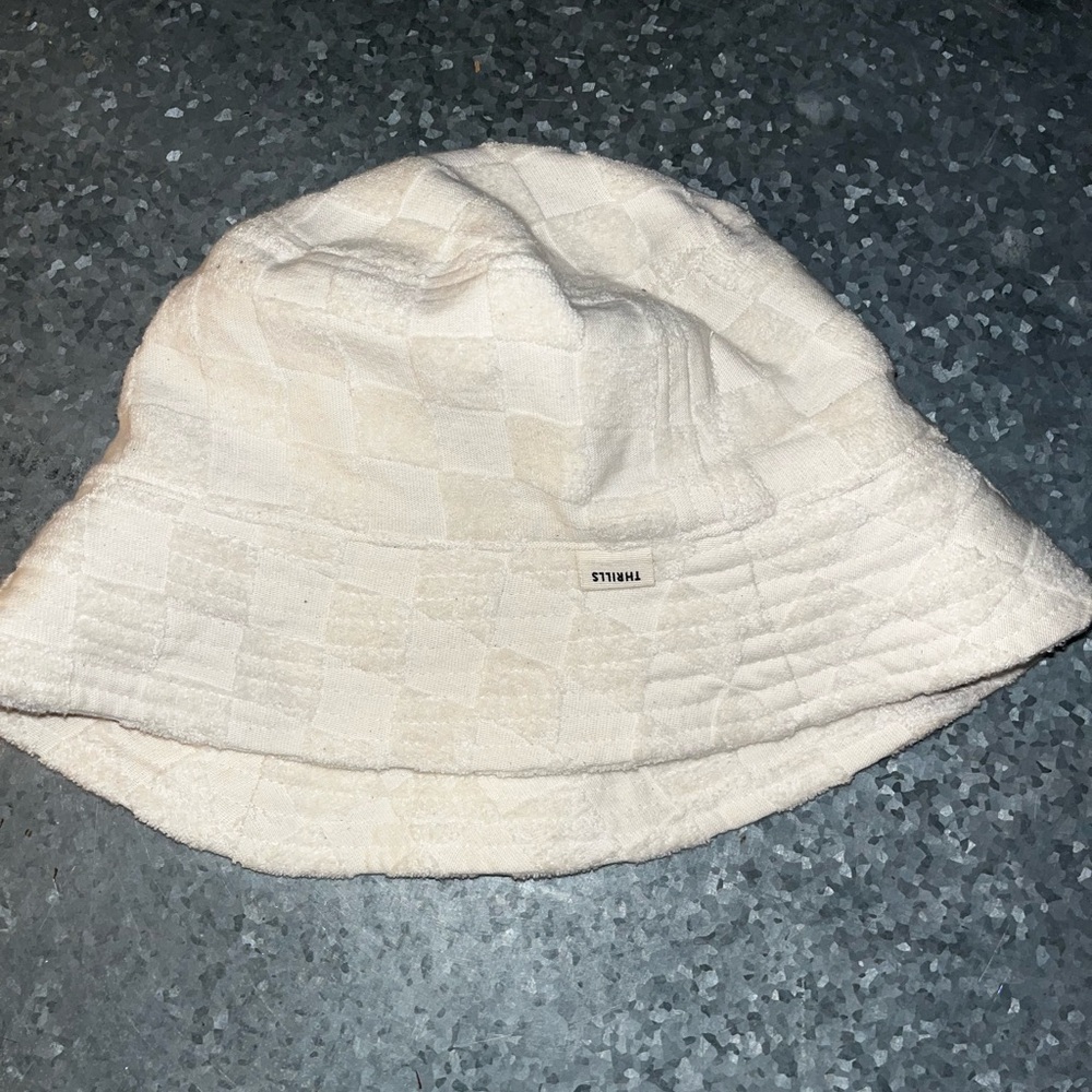 Thrills Checkered Terry Cloth and Cotton Bucket Hat